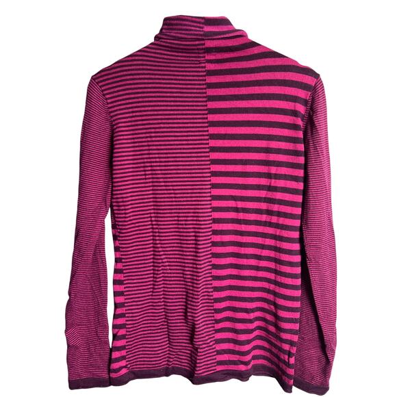Title Nine Vibrant Pink and Purple Striped Knit Top Women's Size M - Picture 4 of 6